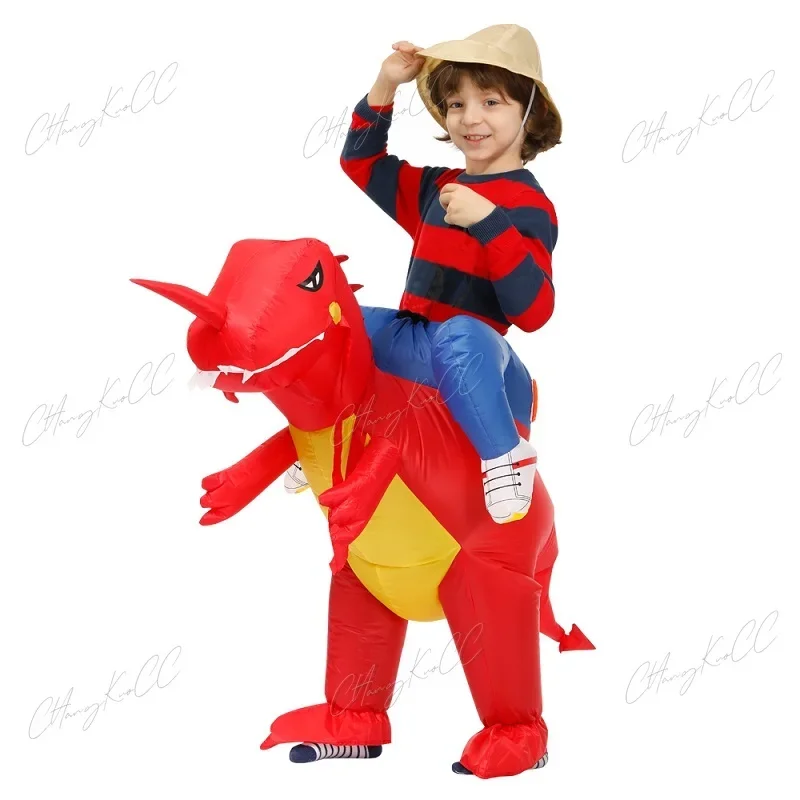 Costume de mascotte de dinosaure gonflable pour enfants et adultes, accessoires de cosplay, ensembles unisexes, fête de Noël, costume d'animal pour femmes