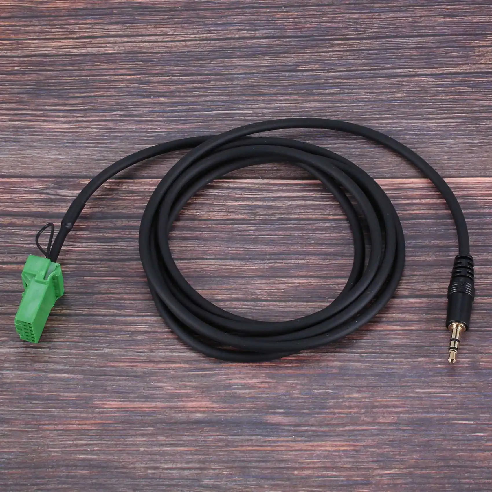 

#977S 6Pin Green Connector Stereo 3.5MM Jack Audio Aux-in MP3 Cable Wire for Honda Jazz Fit 2002-2006 (black & green)