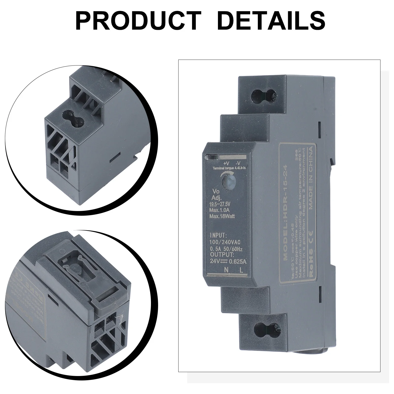 Electrical Safety DC for Power Supply Communication Equipment Supply Voltage Regulator Compact Rail Design Flame-retardant