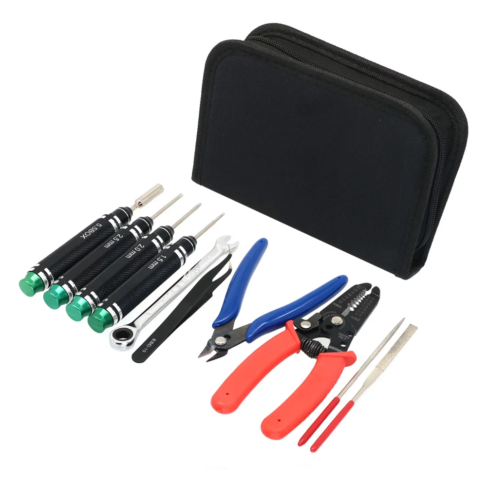 

RC Tools Kits Screwdriver Pliers Hex Sleeve Socket Repair Box Set 10 in 1 Kit for Repairing FPV drone RC Airplanes RC Model Toys