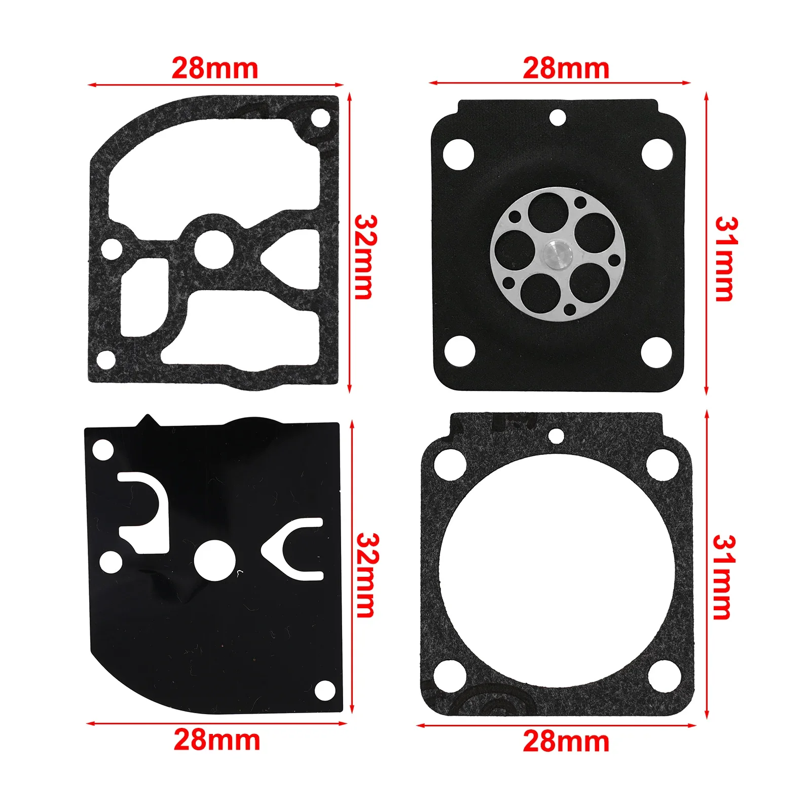 Imagem -02 - Carburador Repair Kit para Stihl Hs45 Fs55 Fs38 Bg45 Garden Tool Carb Diafragma Rebuild Kit Zama Rb100 C1q-s157