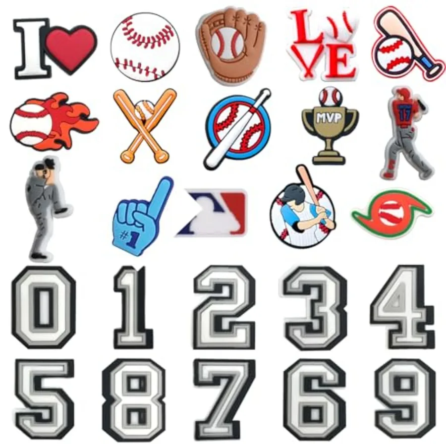 

BULKITEM Sports Shoe Decoration Charms, Basketball Soccer Baseball Golf Football Shoe Decoration Charms
