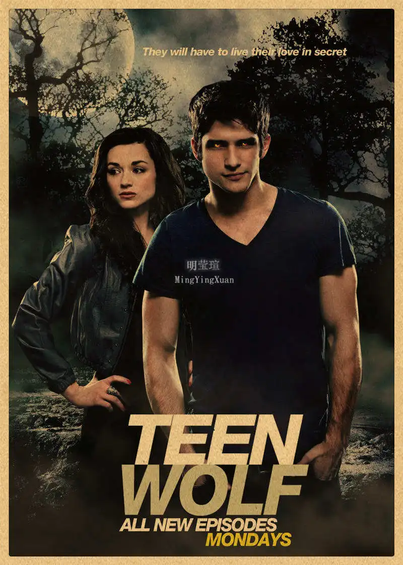 خمر في سن المراهقة الذئب المشارك الفيلم التلفزيون ريترو كرافت ورقة يطبع هدية خمر غرفة المنزل سينما نادي ديكور الجمالية الفن طلاء جدران