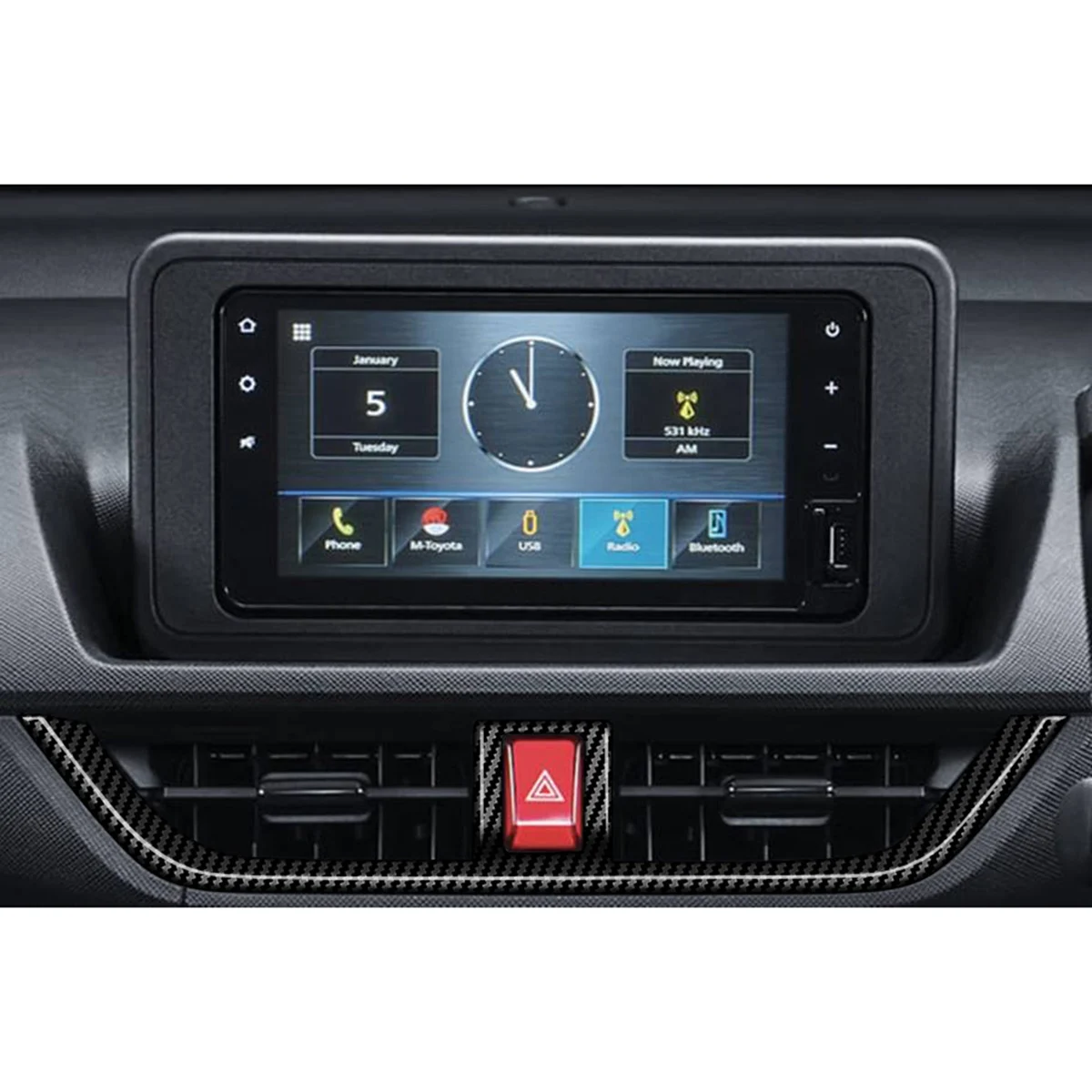 For Toyota Veloz Avanza 2022+ Carbon Fiber Car Central Air Conditioner Outlet Frame Cover Trim