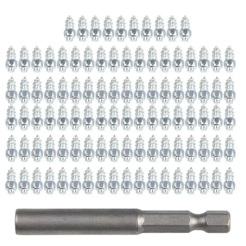 Tire Spikes For Truck Tires Snowmobile Stud Wheel Studs 100X Tire Studs Snow Spikes Tungsten Steel Anti-Ice Studs With