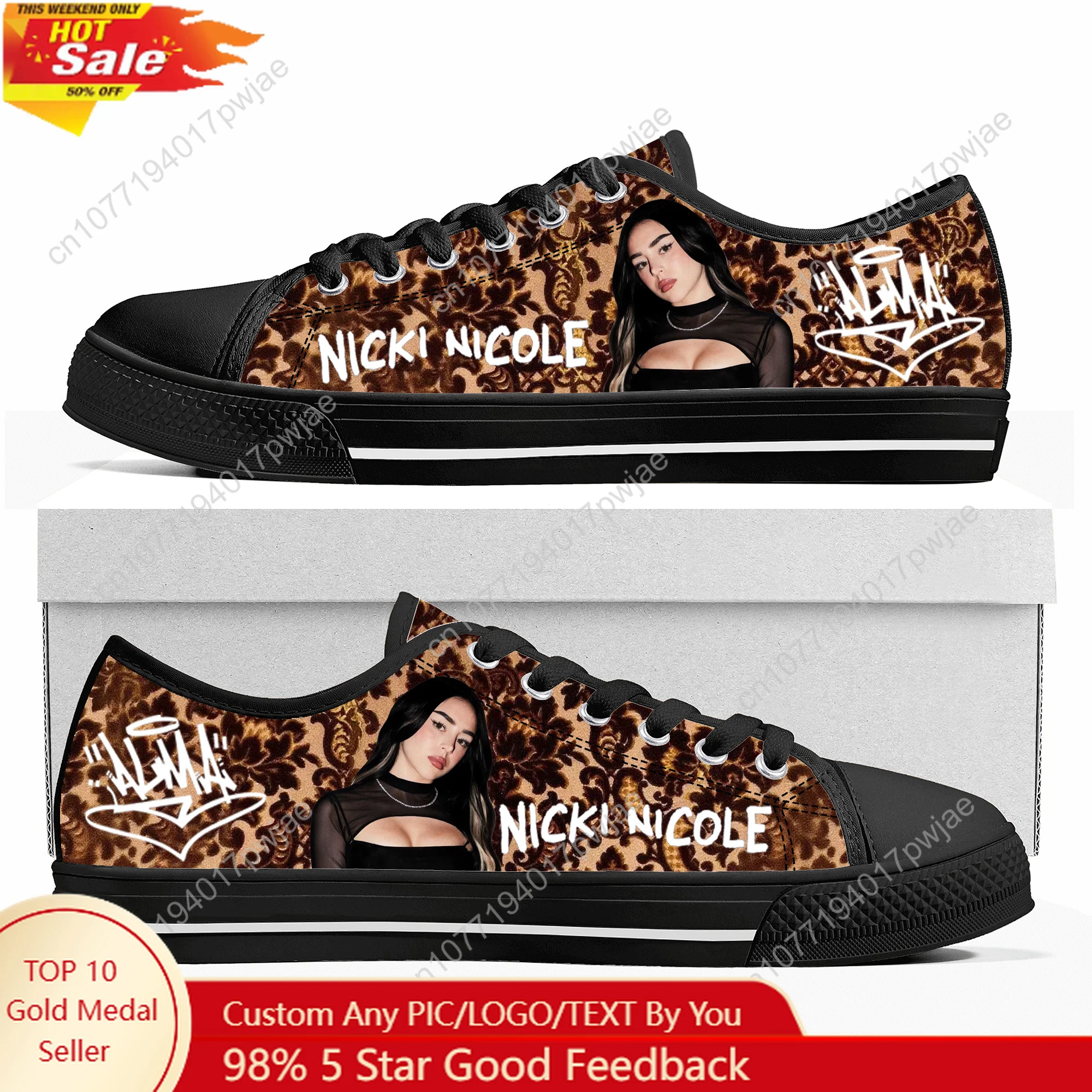 

Nicki Nicole Hip hop rapper Low Top Lightweight Sneakers Mens Womens Teenager High quality Canvas Sneaker Travel Casual Shoes