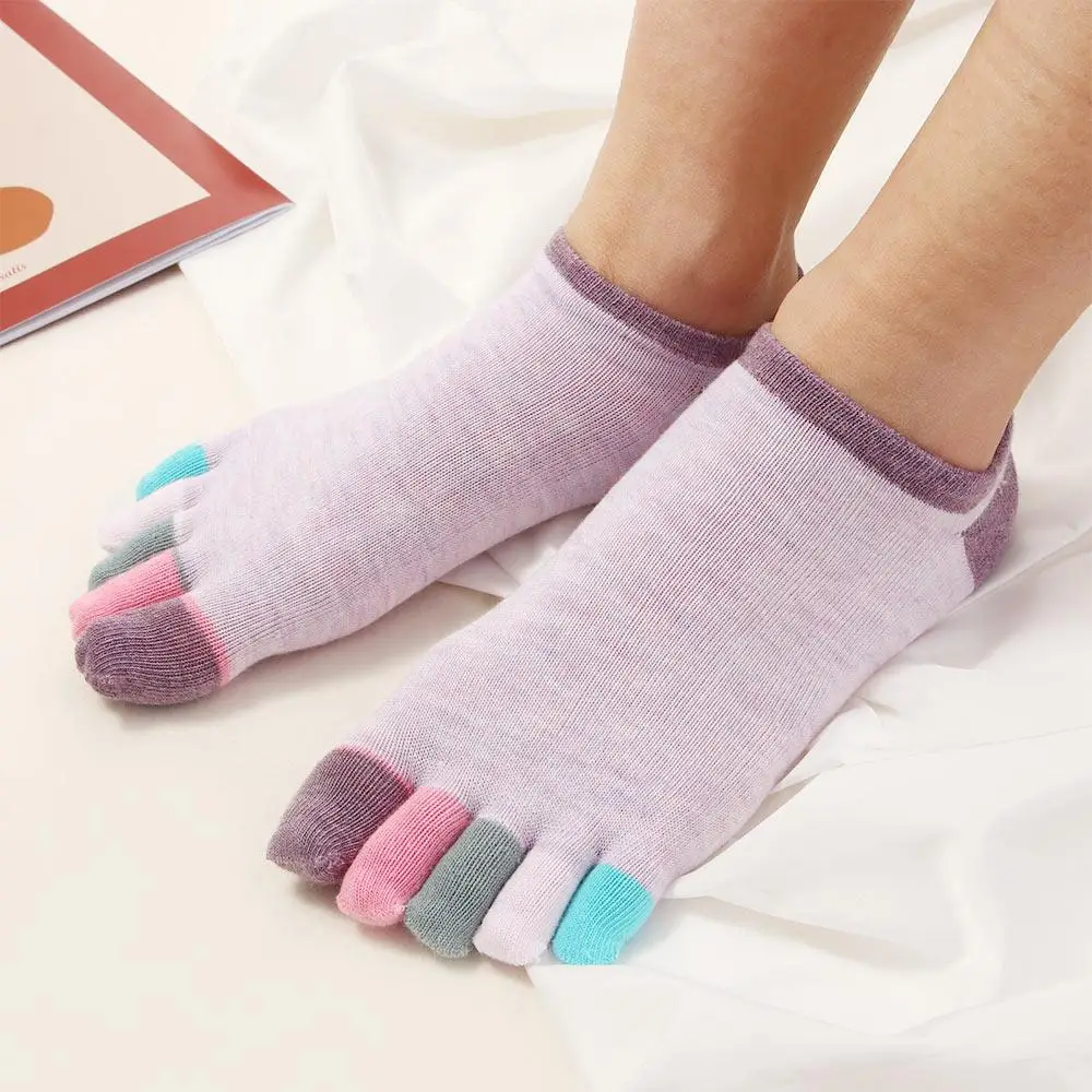 

Cotton Fashion Sweaty Anti-slip Breathable Toe socks Boat socks Ankle socks 5 Fingers Socks