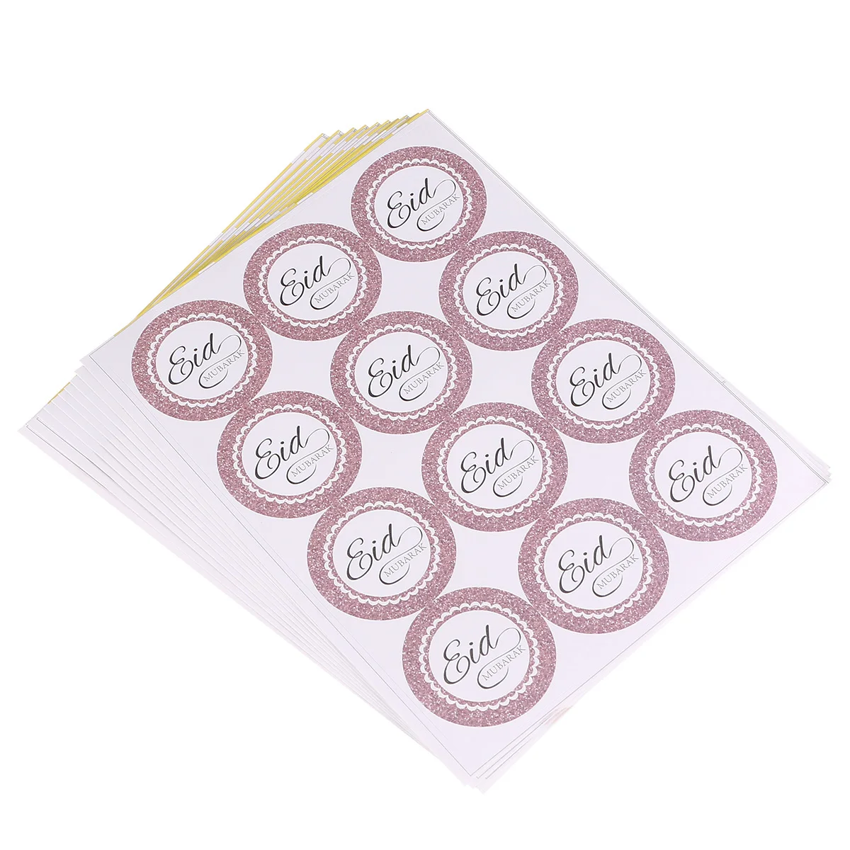 

120 Pcs Stickers Muslim Eid Mubarak Gift Boxes Chic Round Circle