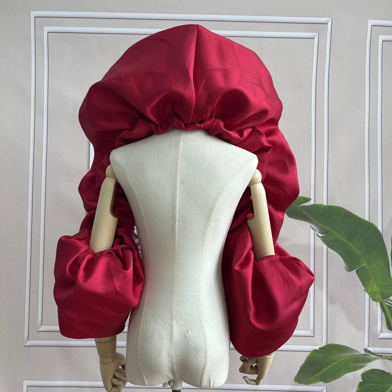 Rad Voluminous Satin Duchess Shoulders Cape New Fashion Puff Bolero Wrap With Sleeve Chic   DJ204 image 6