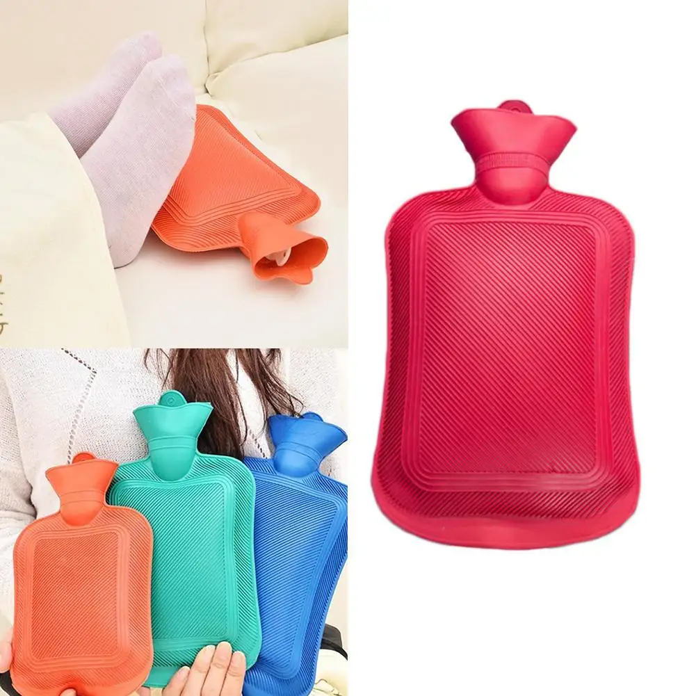 Hot Water Bottle Rubber Bag Cute Cartoon Winter Warm Relaxing Safe Heat Cold Large Hot Water Bag Hand Feet Warmer Random Color