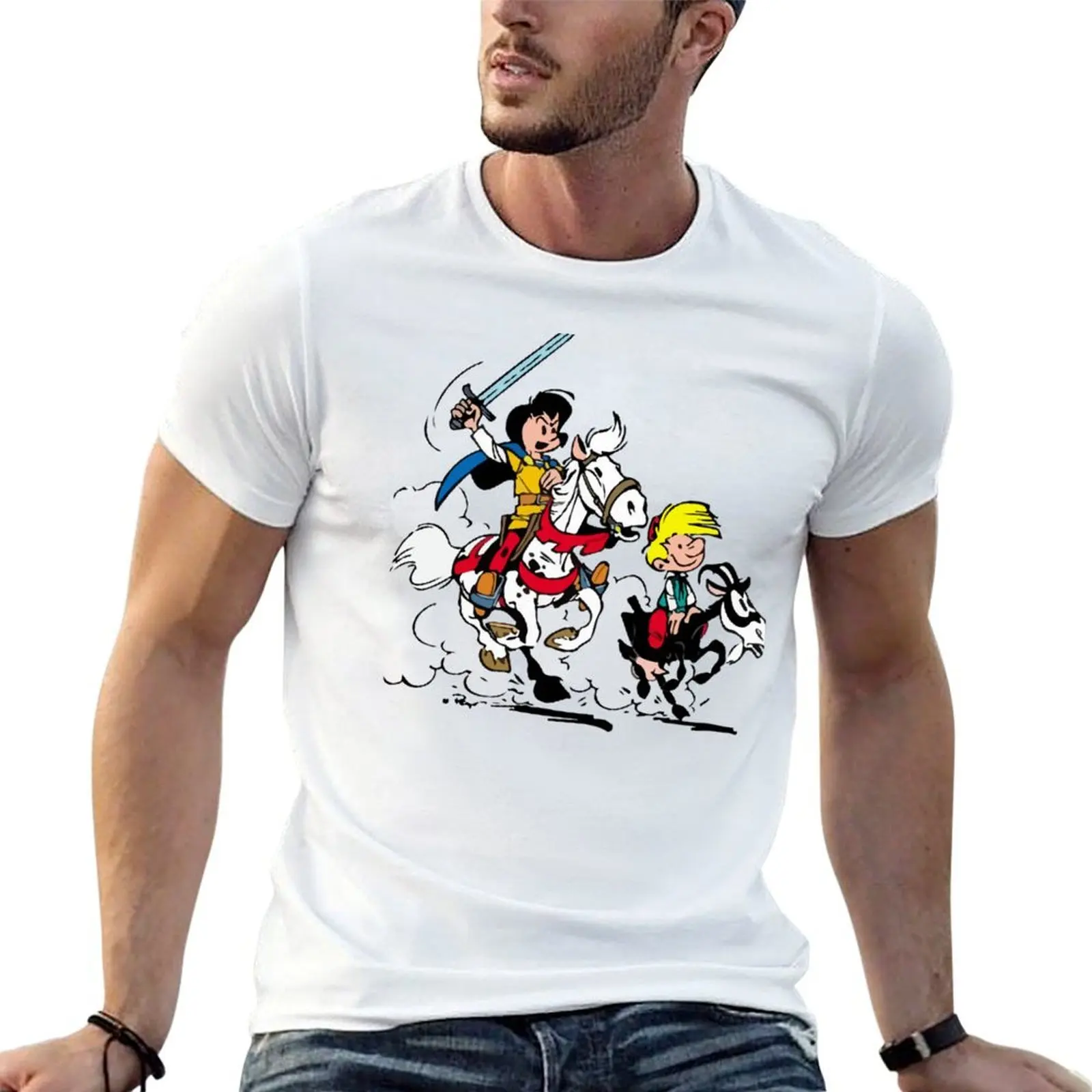

Johan et Pirlouit (Johan et Peewit)classique T-Shirt t shirt man designer T-Shirt