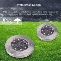 4 Pcs 8LED Solar Power Disk Light Outdoor Garden Solar Underground Light Deck Light Spotlight Buried Solar Led Lamp 4