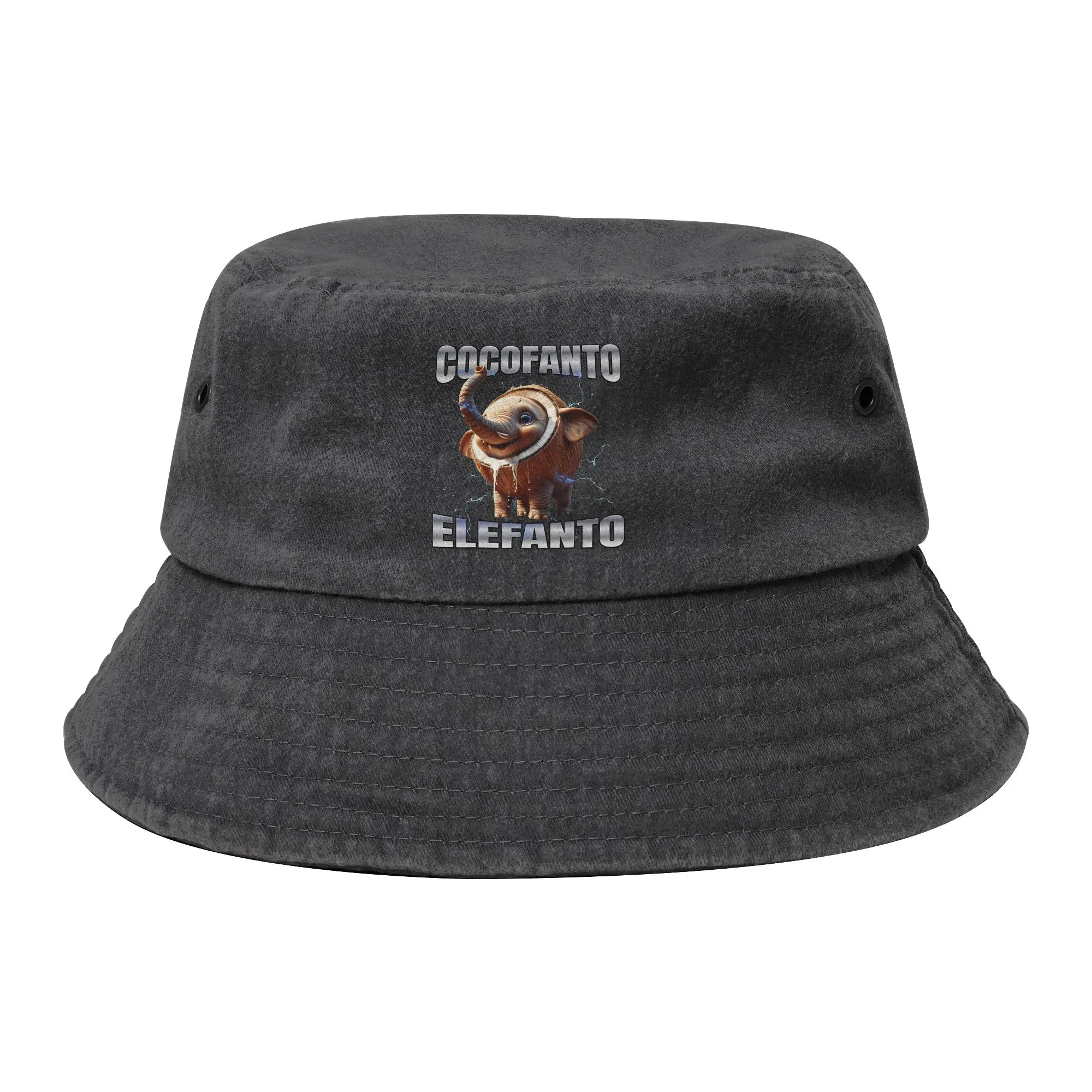 Cocofanto Elefanto Vintage Funny Bucket Hats for Women Men Italian Brainrot  Distressed Cotton Field Hat Outdoor Fishing Cap