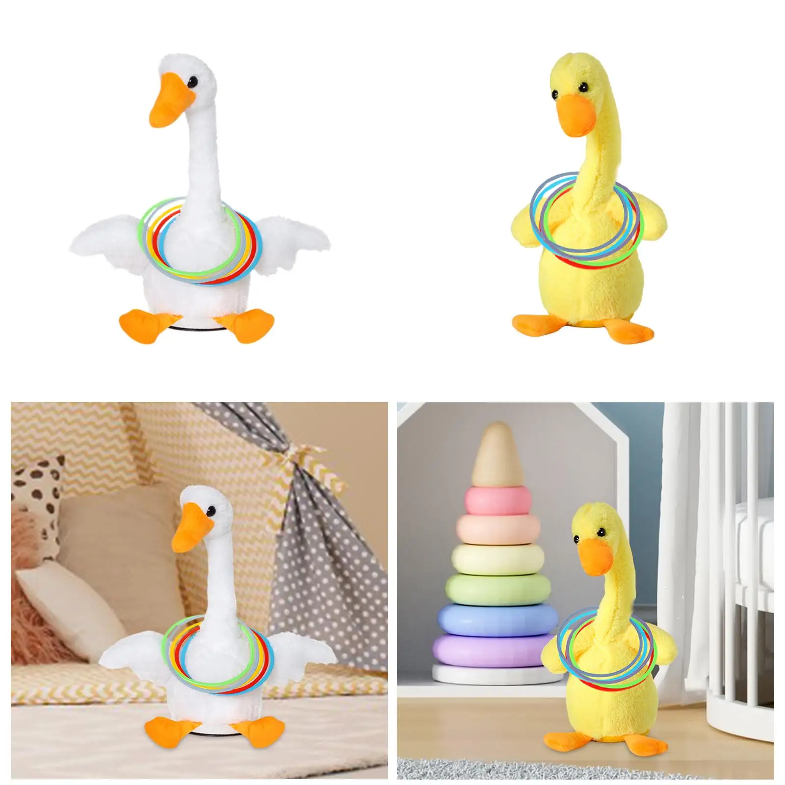 Goose Toss Toy Singing Dancing Wiggly Toy Interactionsspiel Twisting Toy Schönes elektrisches Gans-Plüschtier für Jungen und Mädchen