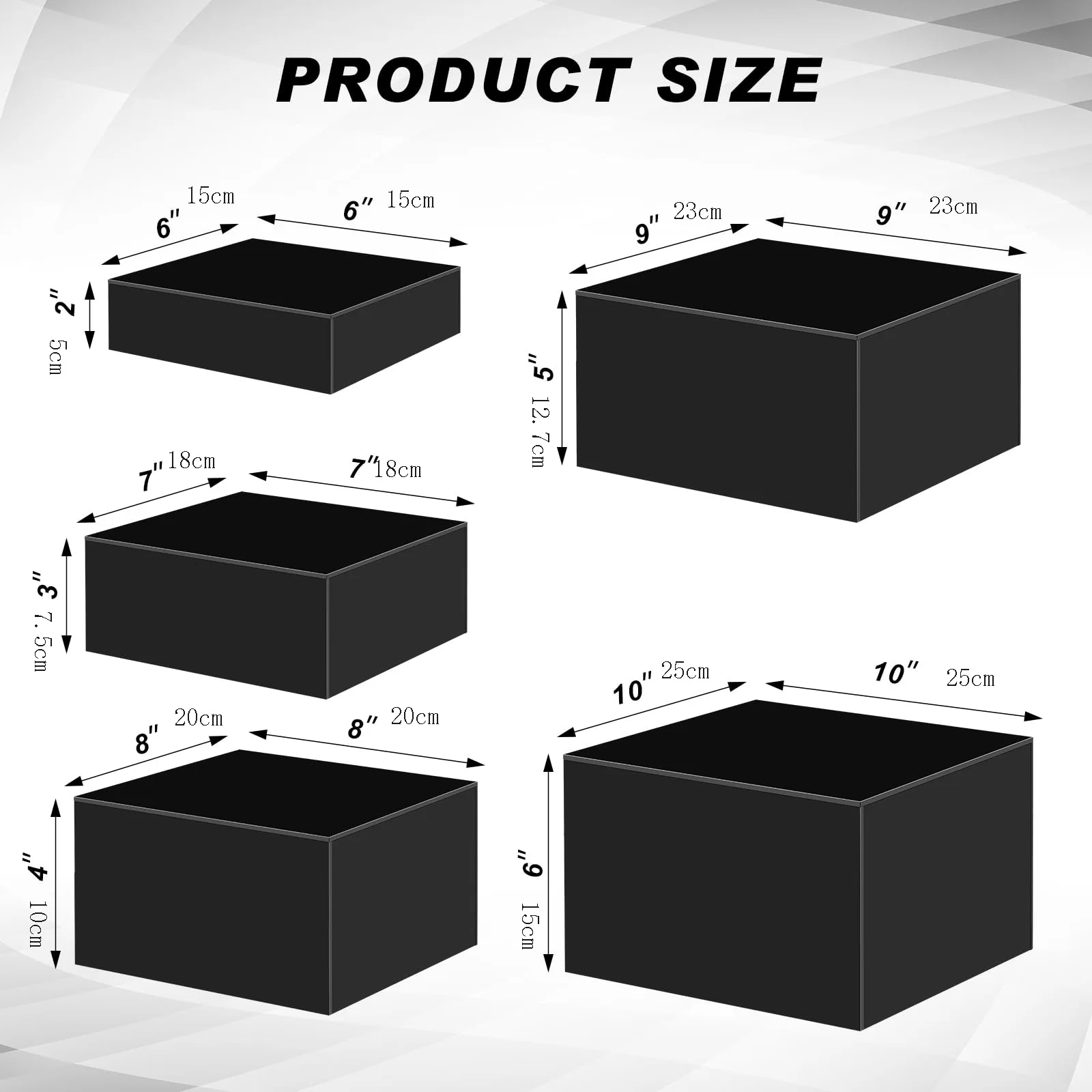 Black acrylic box buffet food dessert props display box hollow acrylic five-sided box