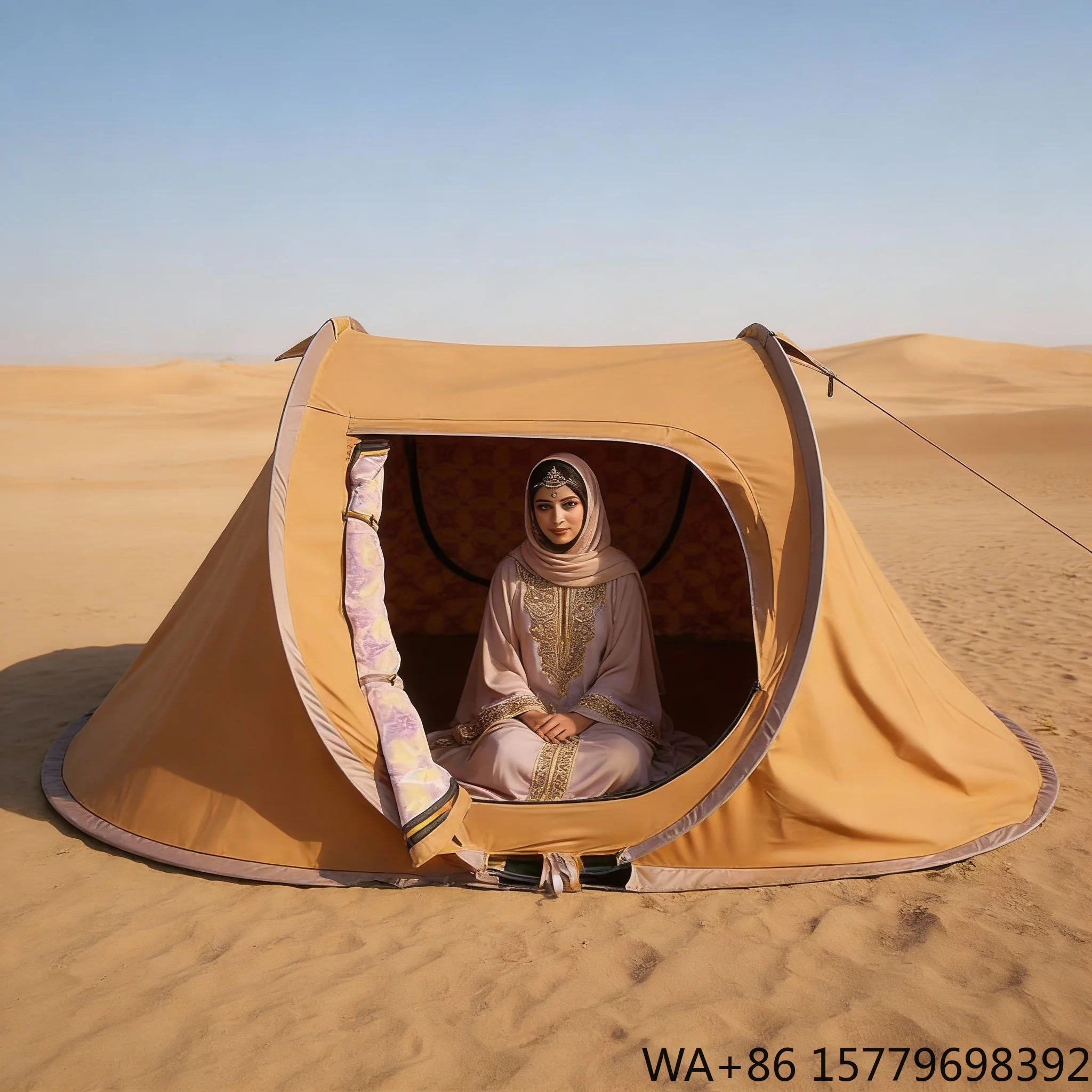 China Factory Wholesale Automatic Four Seasons Waterproof Quick Opening Free Install Desert Camping Double Layers Oxford Tent