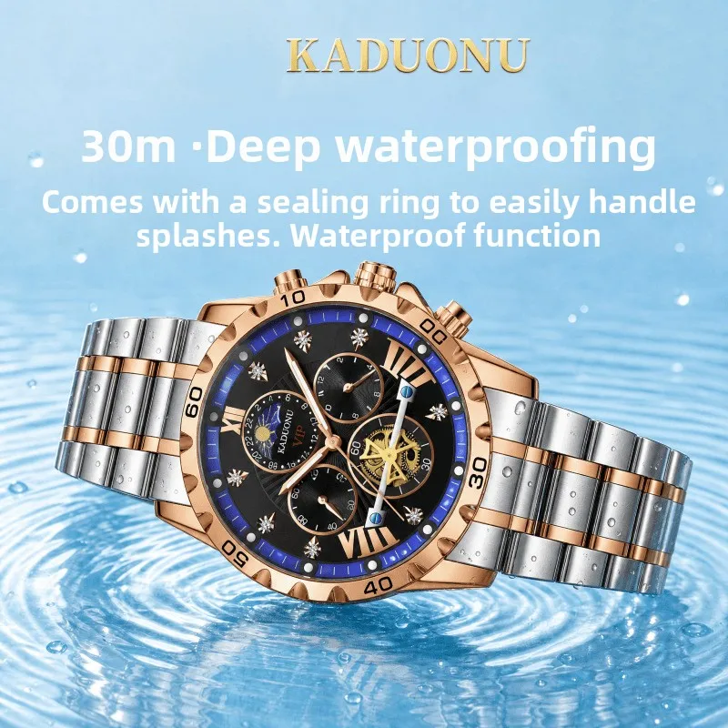 Light luxury, versatile, and exquisite men's quartz watch, featuring a high-end design, a new and fashionable flywheel movement,