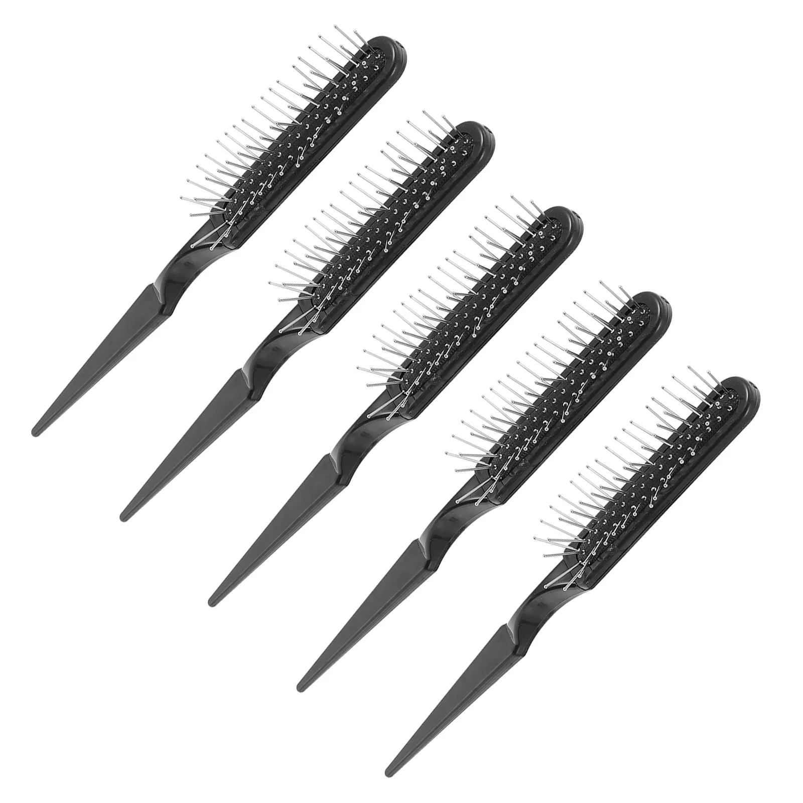 

5Pcs Rat Tail Comb Black Detangling Braid Styling Comb Hair Sectioning Brush Curl Professional Styling for Women