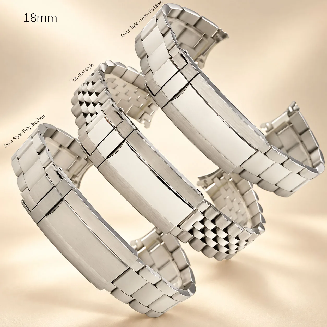 18mm Stainless steel watch strap for Seiko No. 5 watch Sxns80 Snxs79 Snxs79k Snxs77 Snxs73 series arc mouth metal watchband