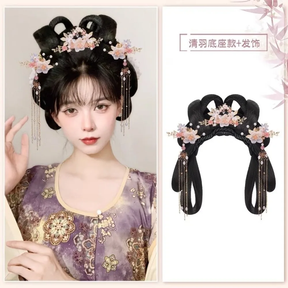 

Complete Hanfu Hair Kit - All-in-One Ancient Chinese Bun Set with Padding & Decorations Tang Dynasty Hairstyle Set