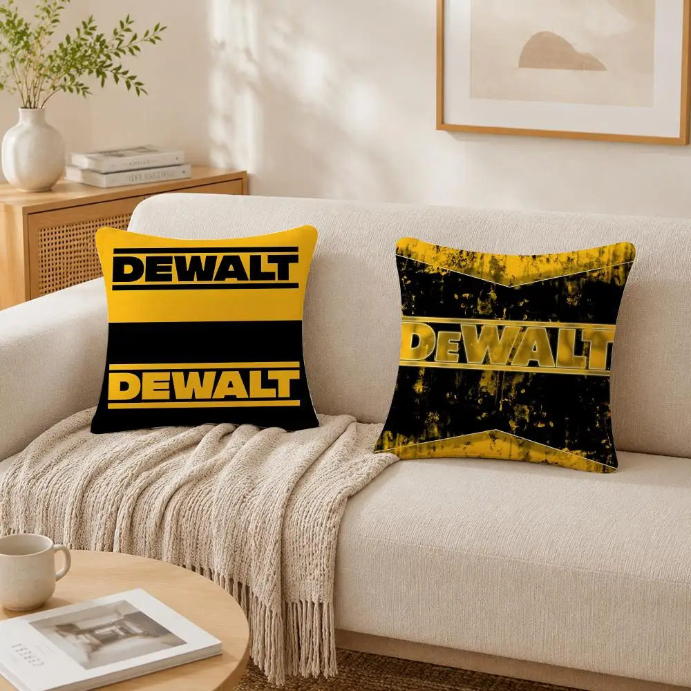 Bold Graphic D-DeWalt Cushion Cover Plush Decorative Pillow Case With Hidden Zipper Fashion Room Decor For Home