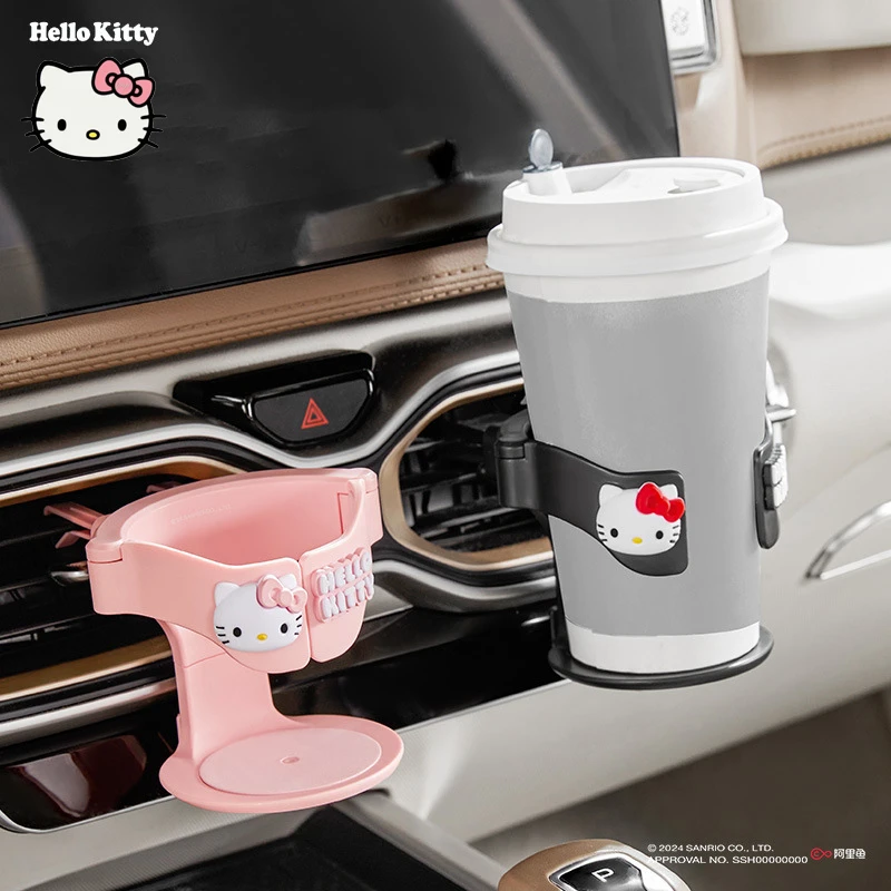 Soporte de botella de agua de Hello Kitty para coche, portavasos de ventilación de aire de dibujos animados, Kawaii, camión, regalo para niña