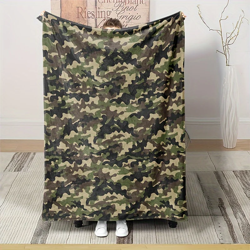 Camouflage Blanket/Lightweight Soft Flannel Printed Throw Blanket for Teen Boys and Men/Living Room Decor/Outdoor Camping Blanke