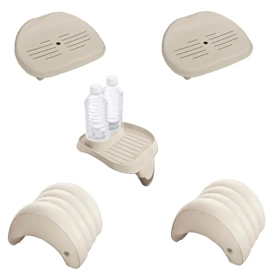 Inflatable Hot Tub Seat , Attachable Cup Holder, Inflatable Head Rest