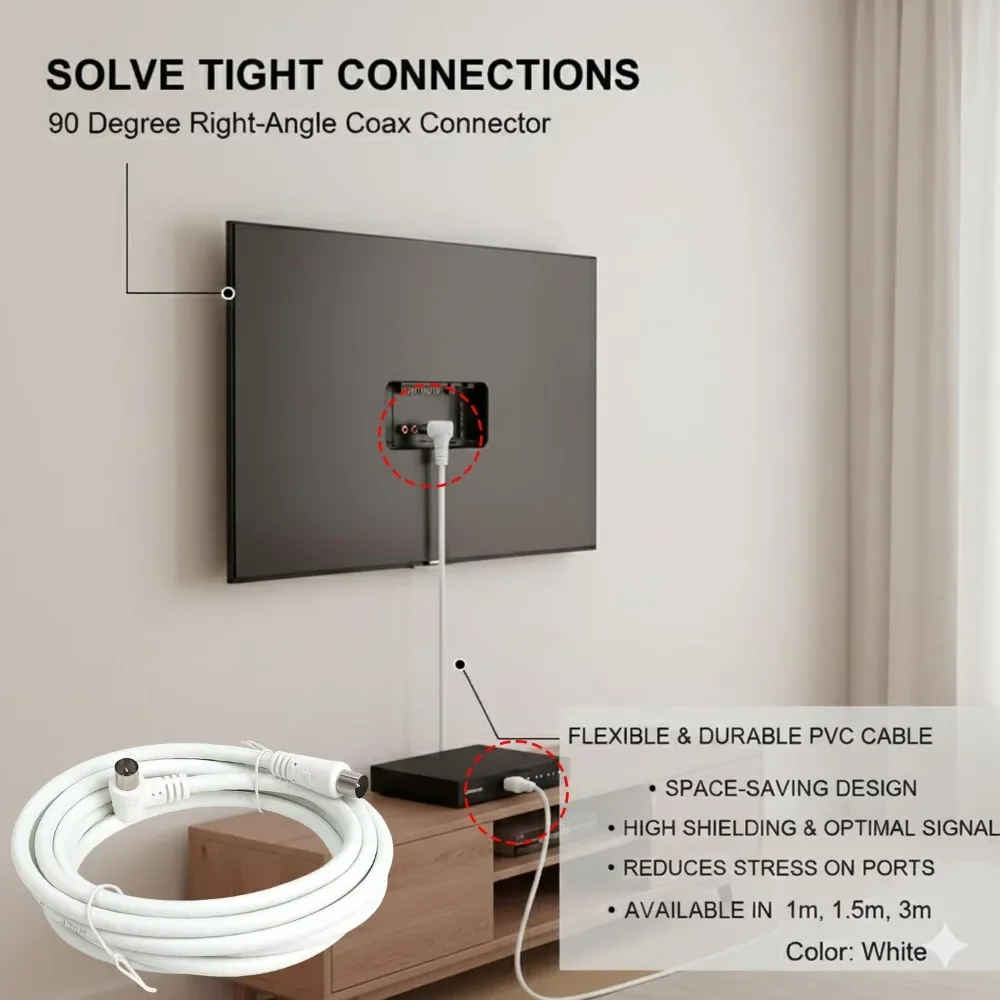 1 متر 1.5 متر 3 متر RF RG6 رباعية درع CL2 هوائي محوري كابل الأقمار الصناعية مع التلفزيون 90 درجة الملاك الأيمن ذكر إلى موصل ذكر مستقيم