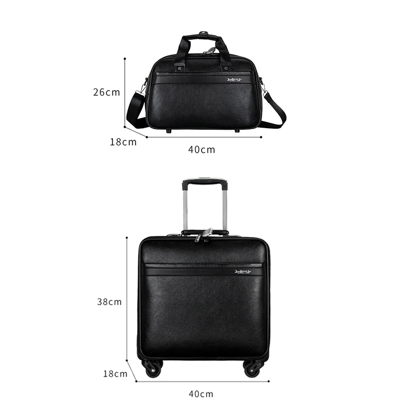 Zakelijke Legering Trolley Case 16 Inch Universele Wiel Koffer Hoge Kwaliteit Wachtwoord Lock Bagage Lederen Schoudertas Чемоданы