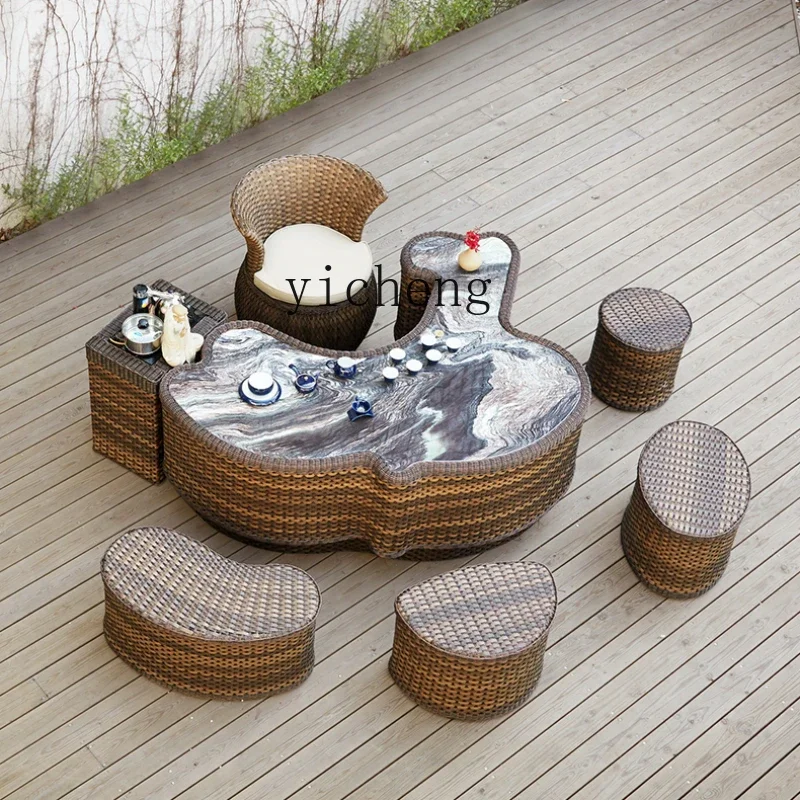 New Chinese Style Table-Chair Set Balcony Living Room Home Coffee Table Lobby Tea Table