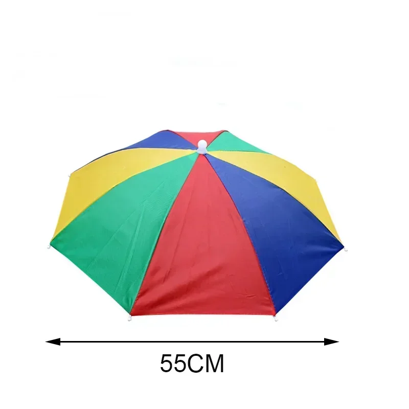 Outdoor Sun Shade Waterproof Camping Fishing Headwear Cap Portable Rain Umbrella Hat Foldable Adjustable Hat Rain Hat Umbrella