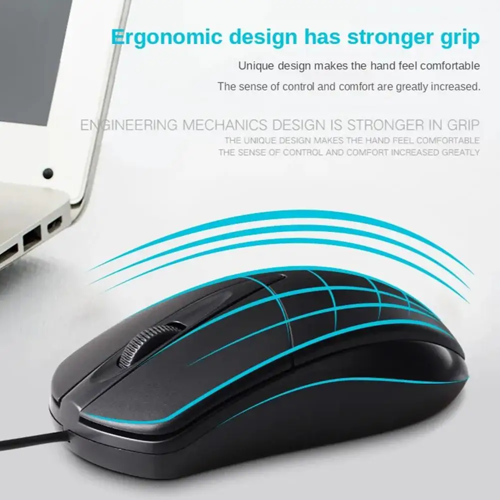 USB Wired Computer Mouse Optical Mouse Gamer PC Laptop Notebook Computer Mouse Mice For Office Home Use With 1.2m Line