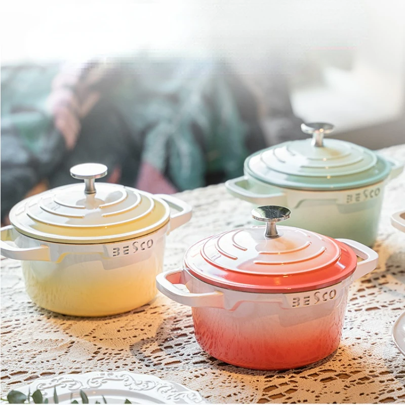 

1.6L High Appearance Ceramic Saucepan Household Gas Stock Pot Mini Pot Soup Casserole Pink Kitchen Induction Cooker Cooking Pots