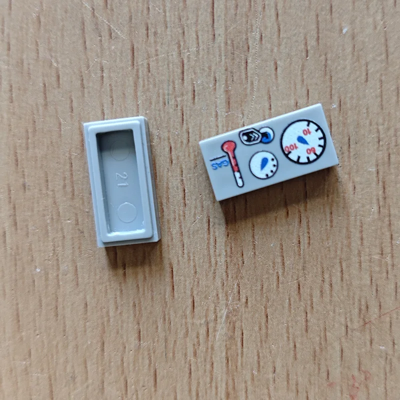 3069bpx19 Light Gray 1x2 Flat Printing 82 Brush Code Table Instrument Button DIY Toy Building Block Accessories
