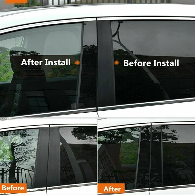 For Chevrolet Malibu 2016 2017 2018 2019 2020 2021 Gloss Black Pillar Posts Window Moulding Door Trim Decor Cover Sticker