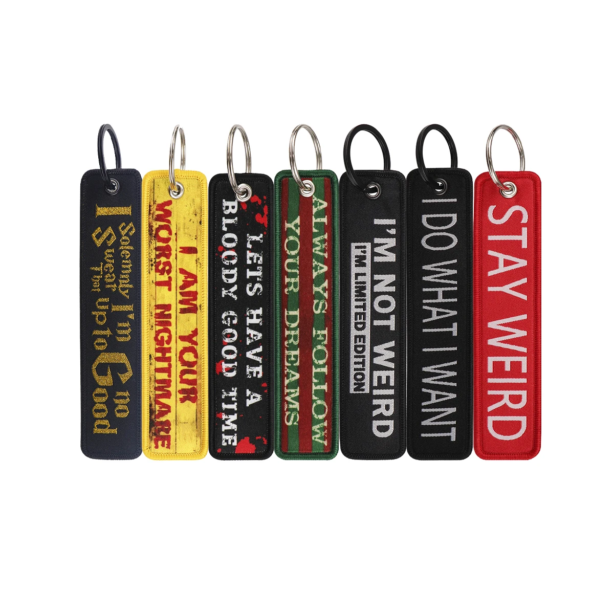 Quote Embroidery Key Ring Luggage Tag Chain Keychain For Aviation Gifts Tag Keychains For Car Motorcycles Key Accessory Pendant