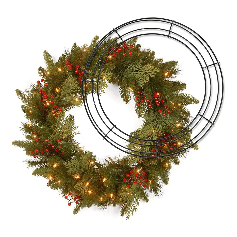 

4 pcs Iron Wreath Frame Green Round Wreath Making Rings Diy Flower Hoops Home Decor Outdoor Garden Decorative Wire Loop Iron