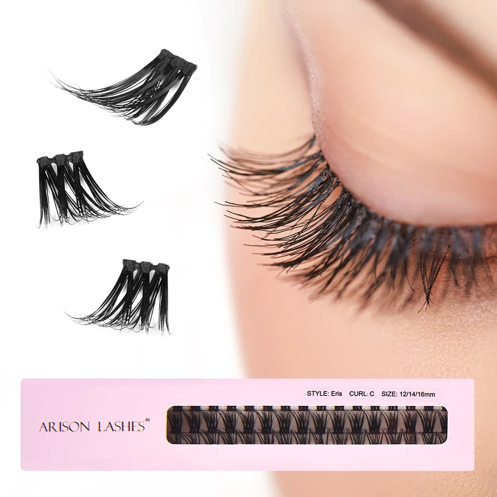 ARISON DIY Clusters Eyelash Extension Segmented Lashes Dramatic Lash Bundles Soft False Eyelashes Makeup Tools