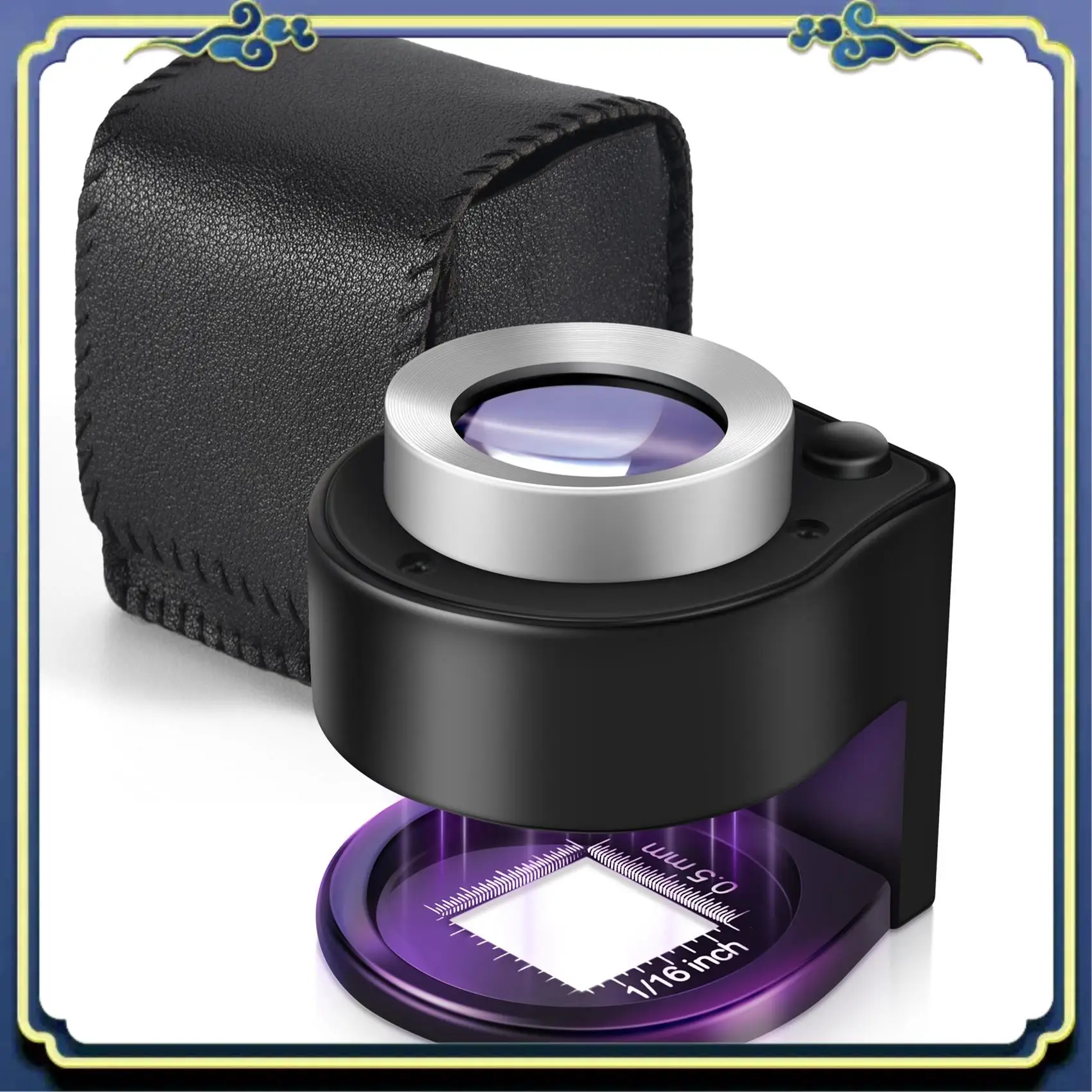 

Portable 30X Scale Desktop Magnifier With 3 LED Mini Handheld Illuminated Magnifying Glass Dual Optical Glass Jeweler Loupe