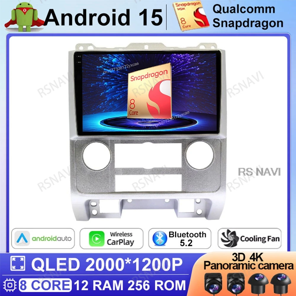 

Android 15 Car Radio For Ford Mondeo MK4 2007-2014 BT Autoradio Stereo Wireless Carplay Auto Qualcomm 5G WIFI GPS 4G LTE DVD DSP