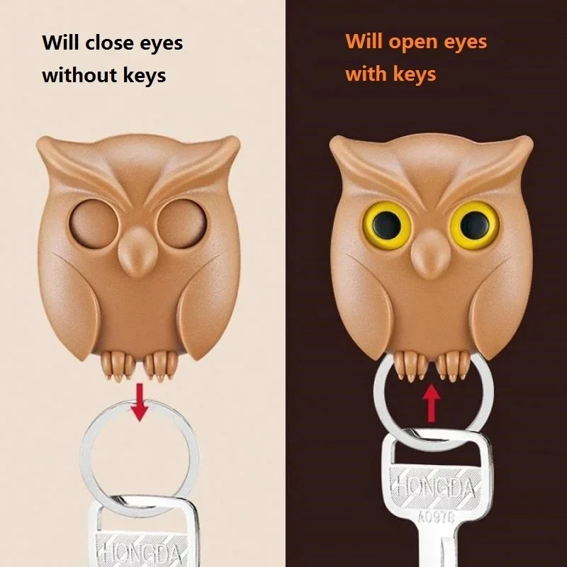 Multifunction Owl Shape Key Holder Hook Keychain Home Organizer Hanger Decoration Magnetic Hanging Wall Mounted Key Holder Wall