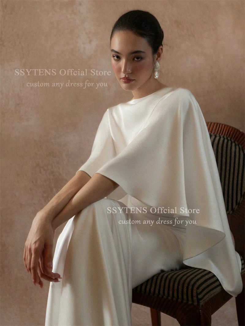 SSYTENS Simple Mermaid Wedding Dresses With Shawl Women 2026 Straples Open Back Mermaid Bridal Gown Vestidos De Noiva Customized