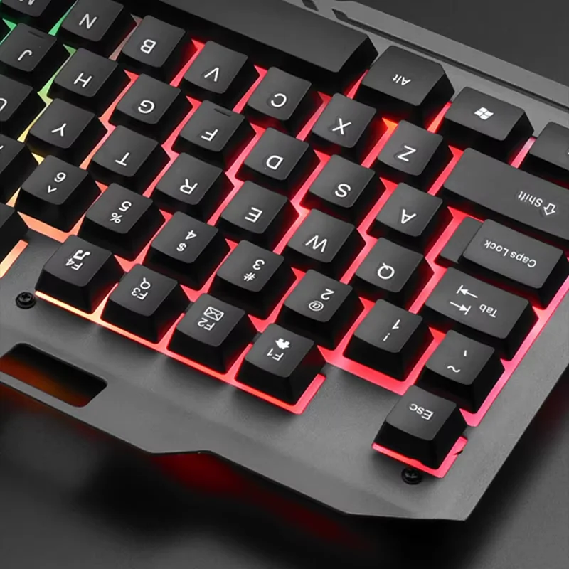 Imagem -06 - Metal Gaming Teclado e Mouse Combo Grupo Led Rgb Luminoso 104-key Teclado Gamer com Fio Notebook Laptop pc Desktop