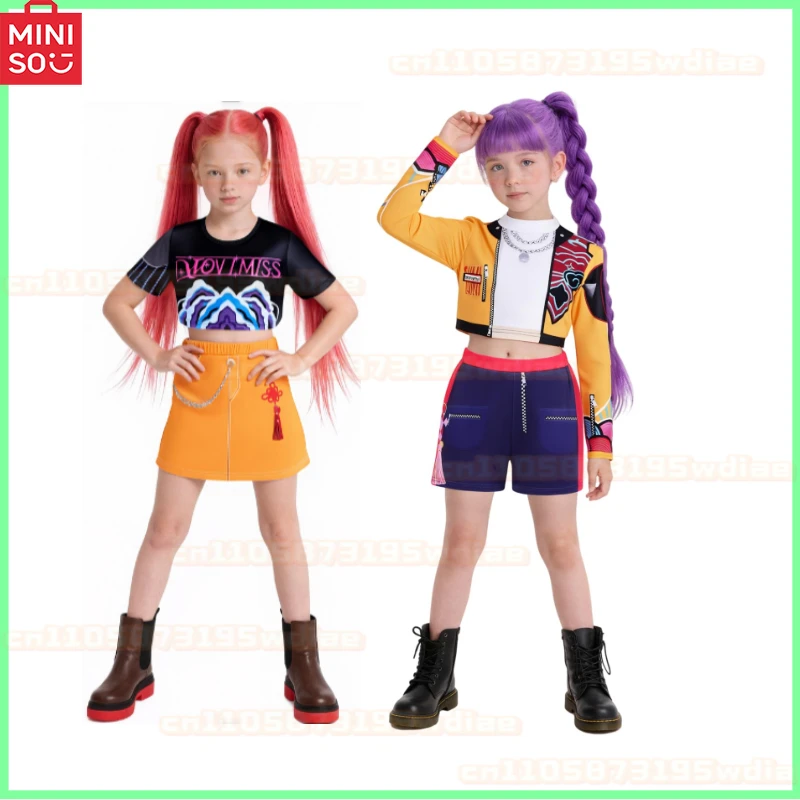 

MINISO фильм K-Pop Mira Rumi Zoey охотники на демонов косплей костюм для девочек Хэллоуин сцена 3D печатный узор одежда для ролевых игр