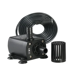 Mini DC12V 10W Brushless Water Pump with 5.5*2.1mm Female Waterproof Submersible Fountain Aquarium Circulating 400L/H Lift 400cm