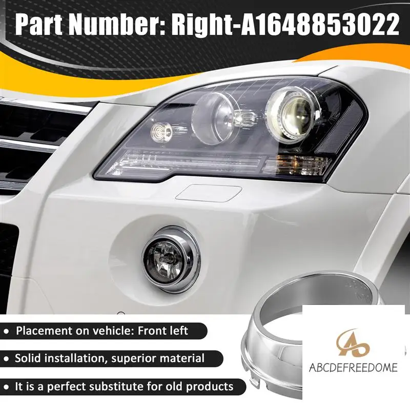 

For Mercedes-Benz W164 Ml63 AMG Front Bumper Fog Lamp Chrome Ring Trim Car Parts