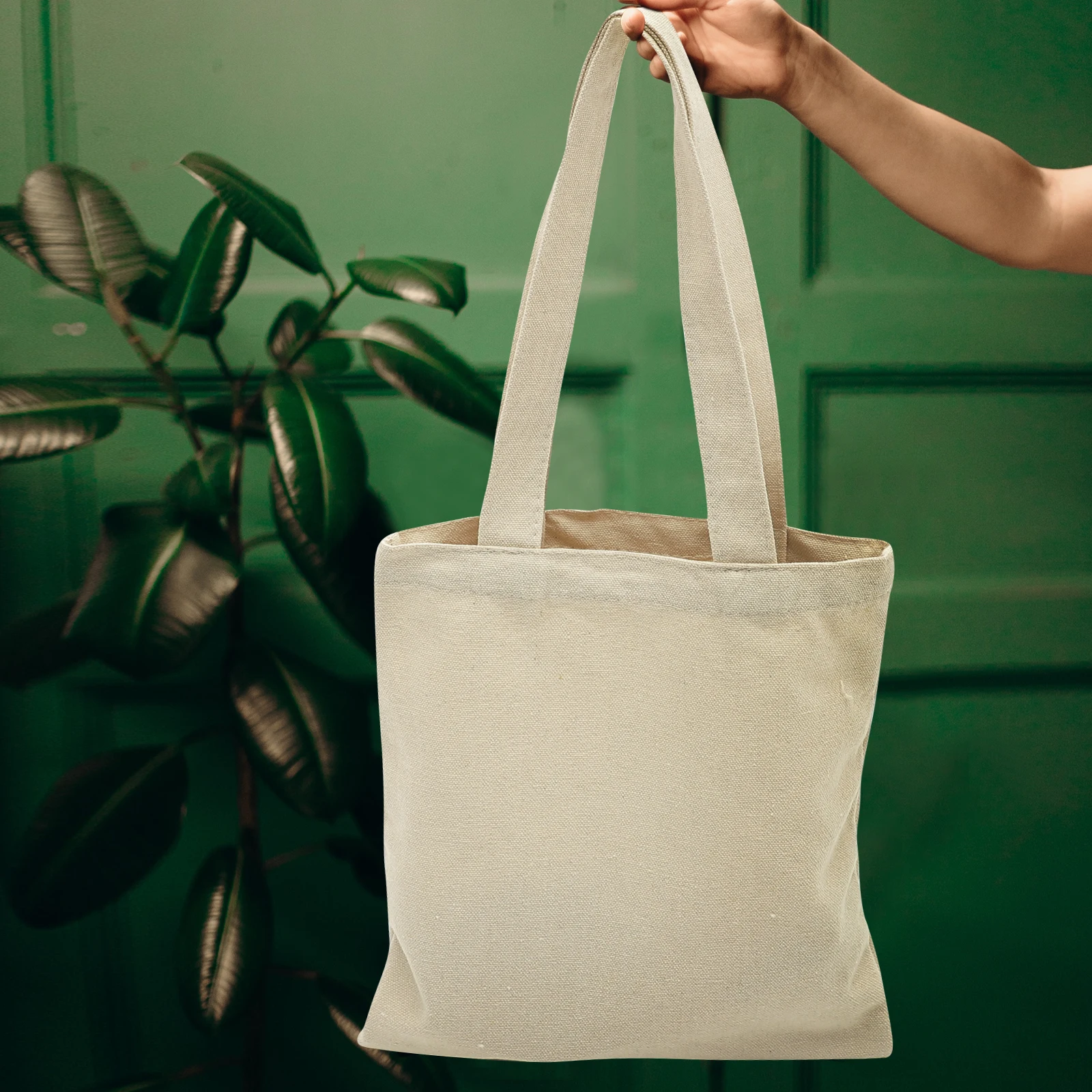 

6 Pcs Blank Canvas Bag Multipurpose Sublimation Tote Large Capacity Reusable Shopping Storage Ladies Shoulder Paintable