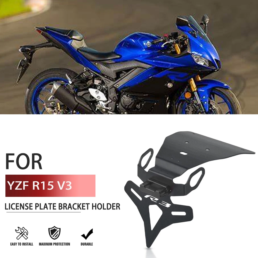 YZF-R3 Motorcycle License Plate Bracket Licence Plate Holder Frame Number Plate Extended Fender FOR YAMHA YZF R3 YZFR3 2019 2020