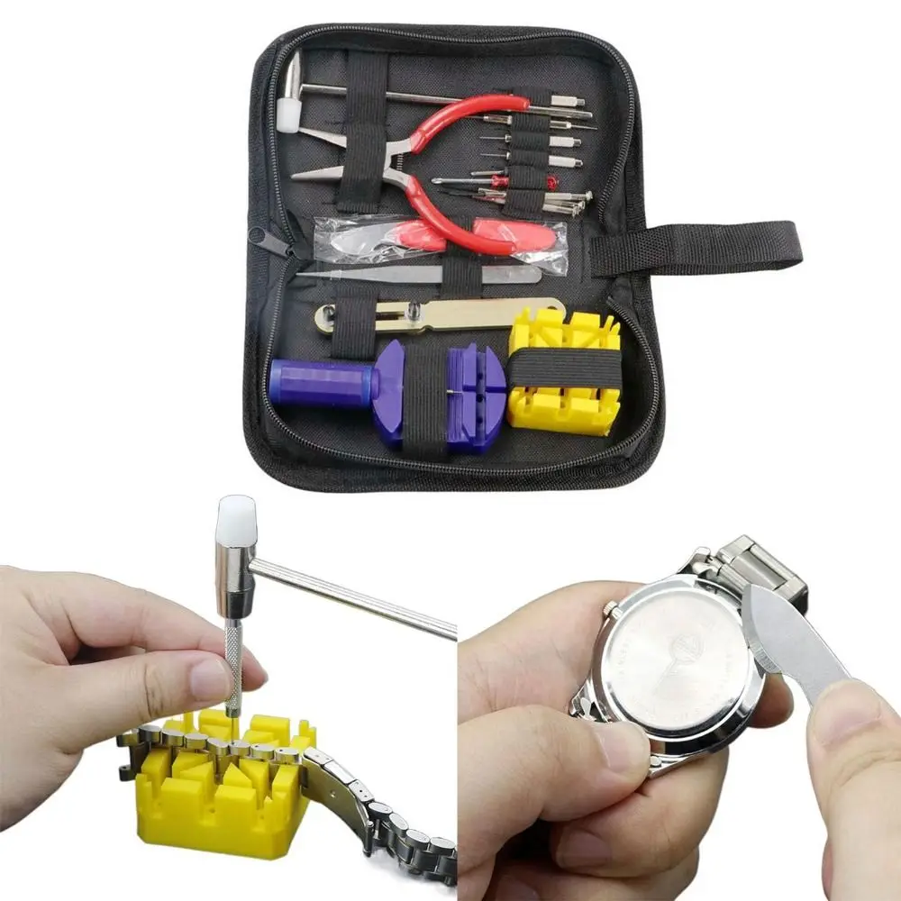 

16Pcs/set Non-slip Watch Repair Tool Kit Durable Portable Watch Maintenance Kit Spring Bar Set Carrying Case